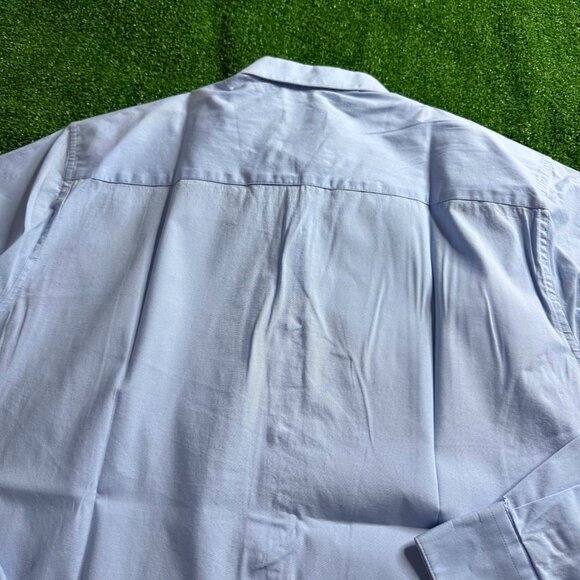 Alfani Long Sleeve Button Up Slim Fit Stretch Business Casual Blue Shirt Size M - Picture 11 of 11